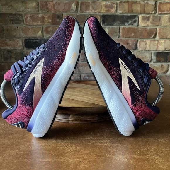 Brooks Ghost 16 Running Women's 5 Blue Pink White Peacoat Shoes Sneakers - Picture 8 of 16